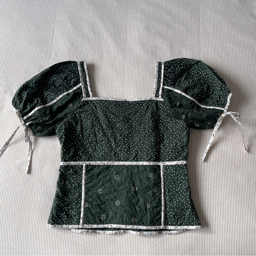 Madewell Patchwork Puff-Sleeve Top - image 8